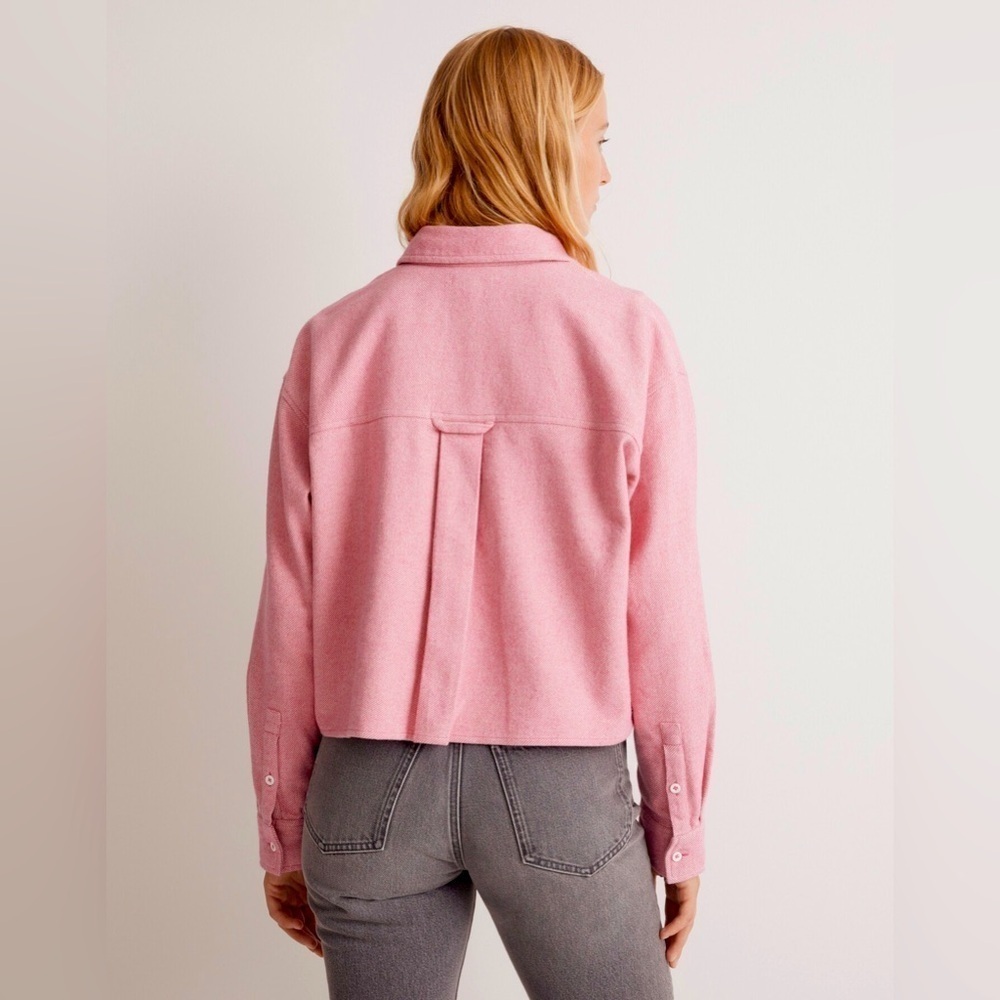 Madewell Flannel Cargo Button-Up Shirt in Nouveau Pink Melange. Size M - Picture 3 of 8